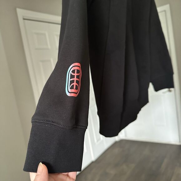 NWOT Overtime RWE On Top Black Hoodie Mens Large Cotton Graphic Sweatshirt - Picture 5 of 11